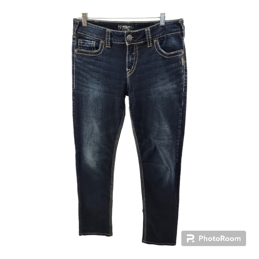 SILVER JEANS Womens SUKI Fluid Denim Faded Design Thick Stitch 31x31